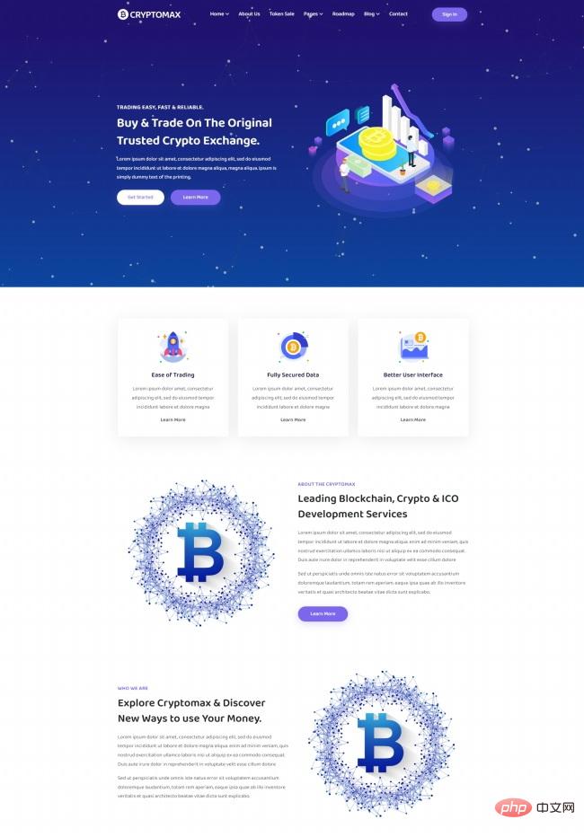 HTML5 enterprise blockchain service website template