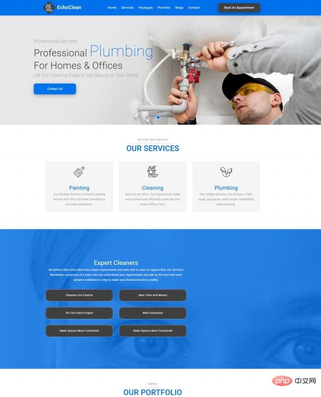 Home Decor Cleaning and Repair Service Company Website Template