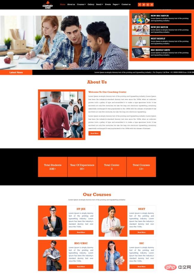 Responsive HTML5 template for educational service institutions