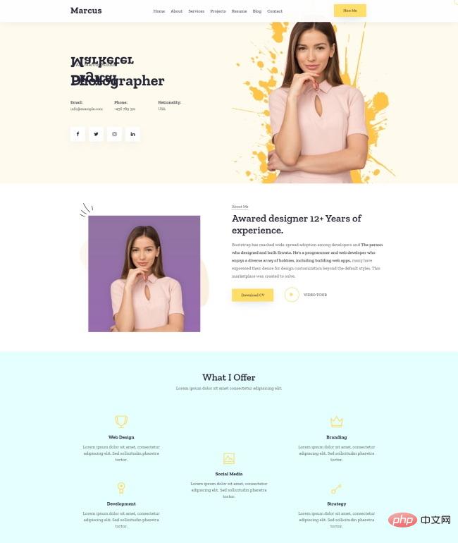 Fresh color personal resume guide page template