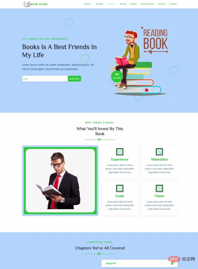 Online e-book store mall website template