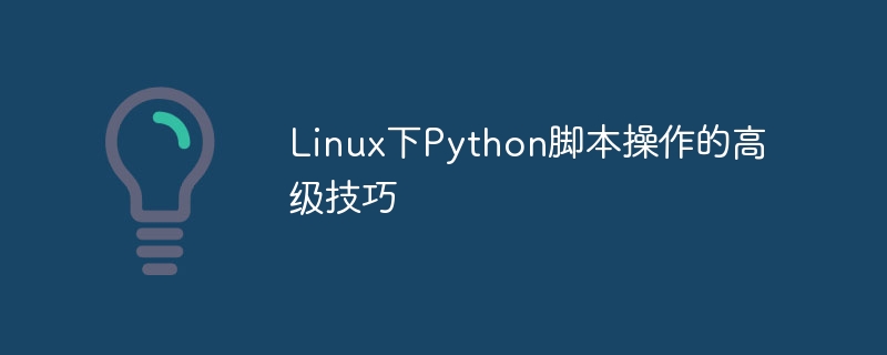 Linux에서 Python 스크립트 작업을 위한 고급 기술