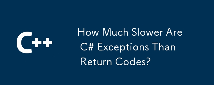 How Much Slower Are C# Exceptions Than Return Codes?