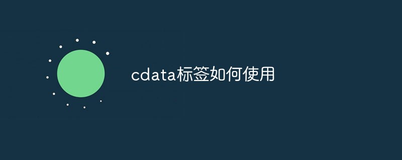 How to use cdata tags