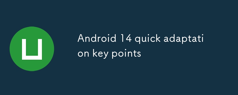 Android 14 quick adaptation key points