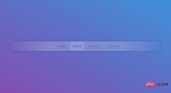 JS+CSS transparent gradient navigation bar special effect