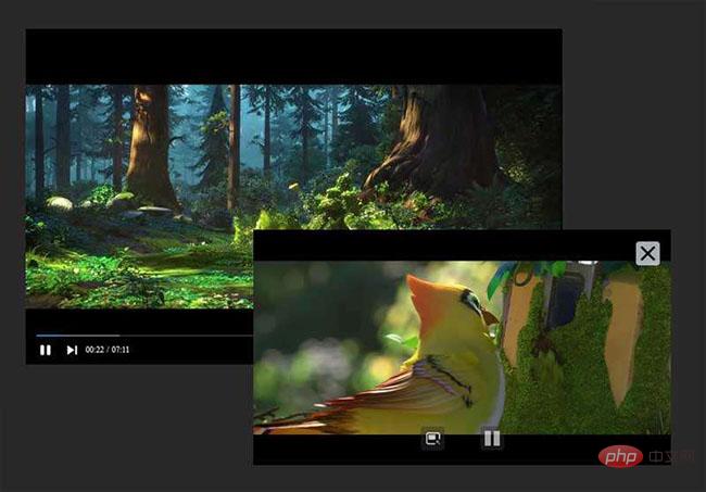 HTML5 video player window floating code