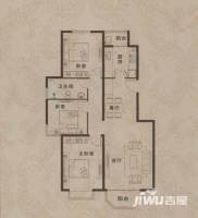 巴黎春天3室2厅1卫118.6㎡户型图