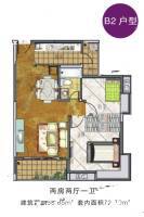 义方家园2室2厅1卫88.8㎡户型图