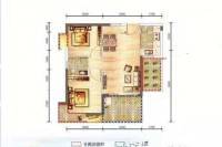 汇泽蓝海湾2室2厅1卫62.8㎡户型图