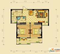 东方巴黎城2室2厅1卫77.2㎡户型图