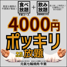 元氣七輪焼肉 牛繁 府中駅前店のコース写真