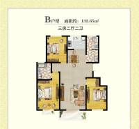 皓兴御龙城3室2厅2卫132.7㎡户型图