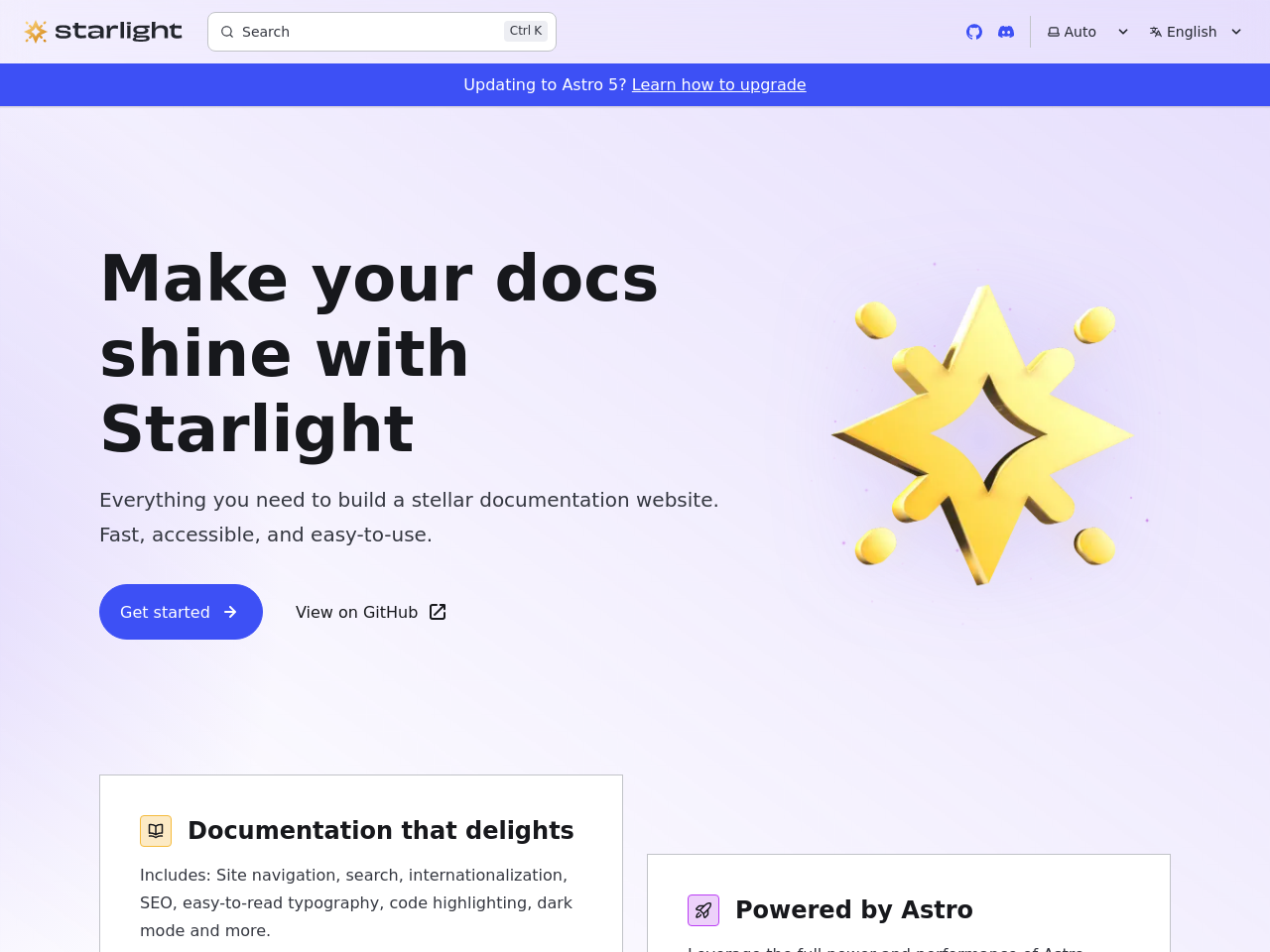 Starlight Docs screenshot