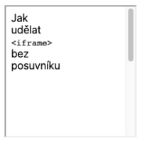 Jak skrýt posuvník v <iframe>