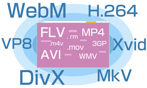 プレミアムプランで利用できるコーデックとファイル形式のイメージ