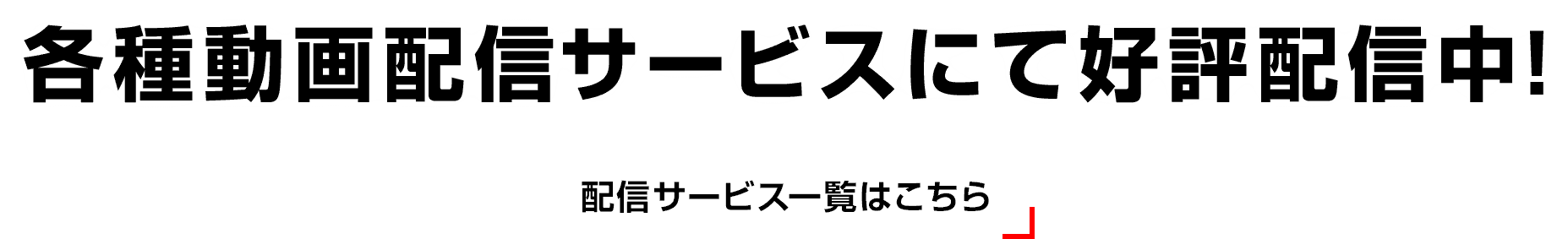 「各種動画配信サービスにて好評配信中！」配信サービス一覧はこちら