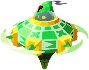 The Green Gummi Saucer (グリーングミフォート, Gurīn Gumi Fōto?, lit. "Green Gummi Fort") Heartless that first appeared in the 2019 Reflect & Absorb event.