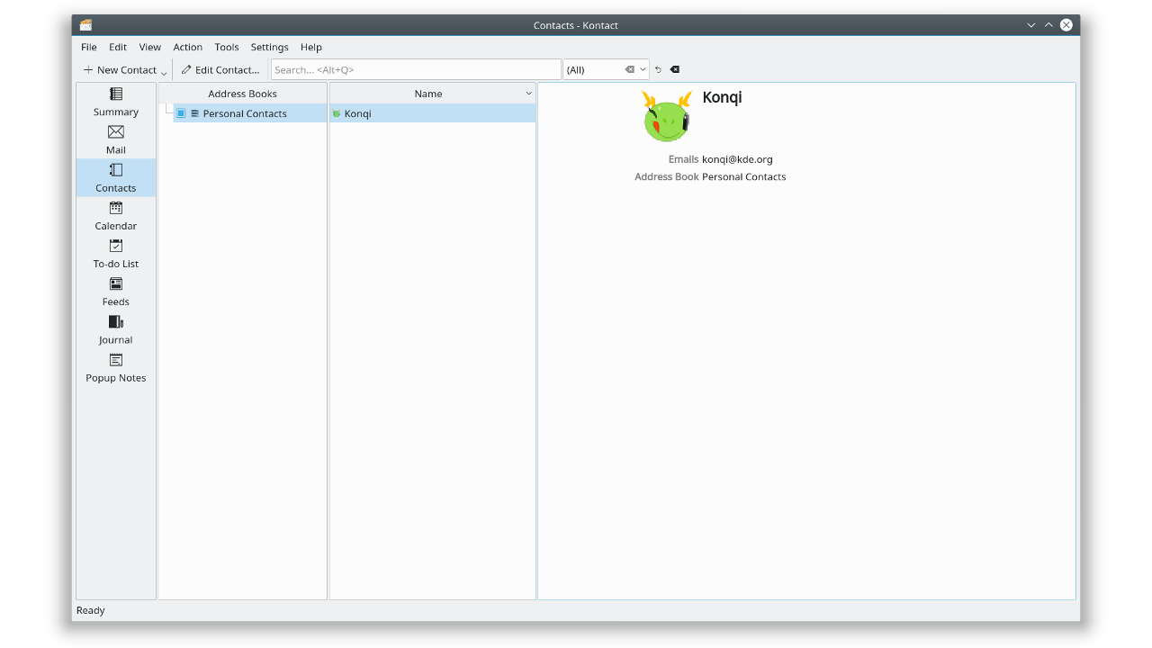 KAddressBook biedt een gemakkelijke manier om uw contactpersonen te beheren