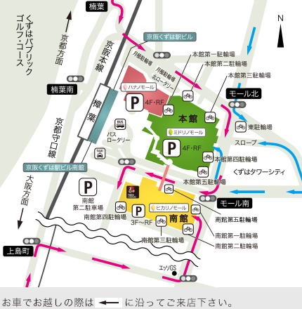 駐車場・駐輪場出入口案内図