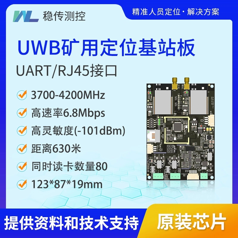 UWB室内定位模块DW1000PA一维二维无线测距矿井隧道人员定位开发板