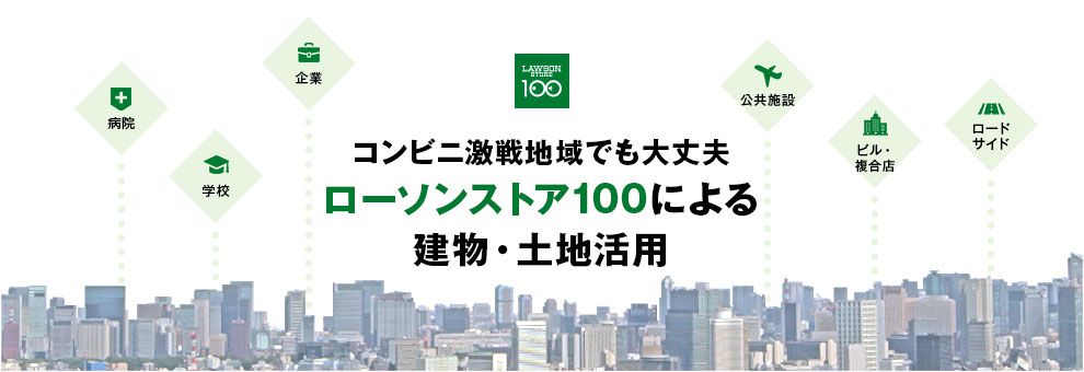 コンビニ激戦地域でローソンストア100による建物・土地活用