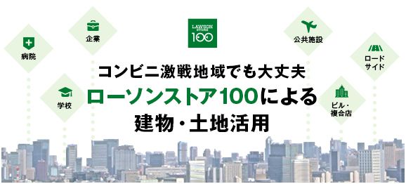 コンビニ激戦地域でローソンストア100による建物・土地活用