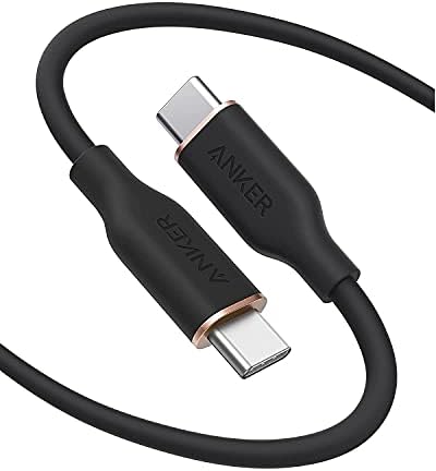 Anker PowerLine III Flow USB-C & USB-C ケーブル Anker絡まないケーブル 100W 結束バンド付き USB PD対応 シリコン素材採用 iPhone 16 / 15 / Galaxy iPad Pro MacBook Pro/Air 各種対応 (1.8m ミッドナイトブラック)