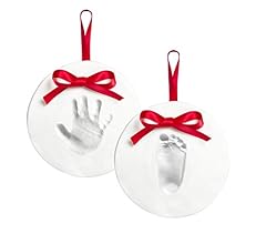 Pearhead Babyprints 2-Pack No-Bake Baby Hand and Footprint Ornament Kit, DIY Christmas Holiday Keepsake Gift Perfect for Ne…