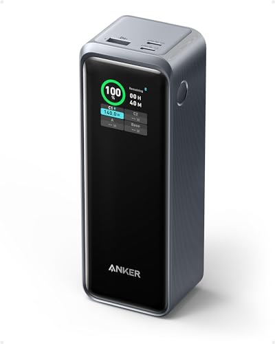 Anker Prime Power Bank (27650mAh, 250W) (モバイルバッテリー 27650mAh 合計最大250W出力 大容量 LEDディスプレイ搭載)【USB Power Delivery対応/PPS規格対応/PSE技術基準適合/USB-C入力対応】iPhone MacBook Galaxy Android スマートフォン ノートPC 各種 その他機器対応 (ブラック)