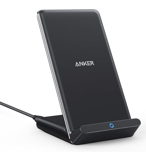 Anker PowerWave 10 Stand ワイヤレス充電器 Qi認証 iPhone 15シリーズ / 14シリーズ Galaxy 各種対応 最大10W出力 (ブラック)