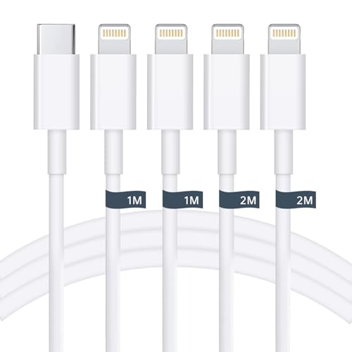 【2024正規 MFI認証】iPhone充電ケーブル USB-C to Lightningケーブル 【1M/2M 各２本】 iPhone ケーブル 20W対応 PD急速充電 タイプC ライトニング 充電ケーブル 超高耐久 高速データ同期 タイプC iPhone コード iPhone14/13/12 Pro Max/11/X/iPad/AirPods/MacBookなど各種対応