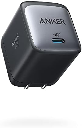 Anker Nano II 65W (PD 充電器 USB-C)【独自技術Anker GaN II採用/PD対応/PSE技術基準適合/折りたたみ式プラグ】MacBook PD対応Windows PC iPad iPhone Galaxy Android スマートフォン ノートPC 各種 その他機器対応 (ブラック)