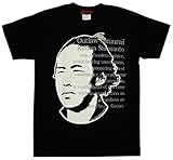 坂本龍馬/アウトローサムライＴシャツ/メンズ/黒/白 (S, 黒)