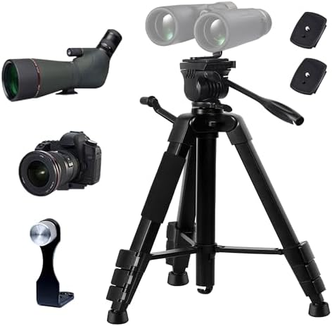 LCNCY Binocular and Spotting Scope Tripod Stand - Camera Tripod - Universal Lightweight Travel Video Tripod - Compatible with Binoculars/Spotting Scope/Telescope/Astronomy Binoculars/DSLR