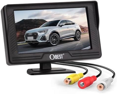 OBEST バックモニター 2系統の映像入力 12V車用 ミニオンダッシュ液晶モニター 4.3インチ バック 小型モニター 切替可能 4.3インチモニター