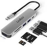 USB C ハブ アダプタ 6-in-1 Lvdou マルチポート USB ハブ Type-C 85W PD充電 4K HDMI Micro SD / SDカードリーダー USB-C 交換アダプタ MacBook Pro 13 14 15 16 (2016-2021 M1)、MacBook Air (2018-2021 M1)、iPad Pro (2018 -2021 )、Surface Pro 8、7 / Go 3、2 (サーフェス)、Galaxy Book、Chromebookなどのノートパソコン、タブレットPC対応