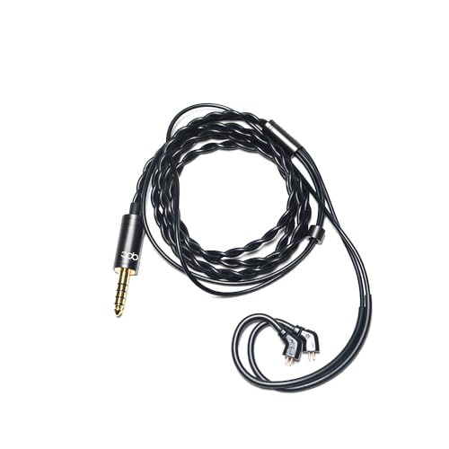 qdc SUPERIOR EX Cable 4.4-IEM2pin [カスタムIEM 2pinコネクター(0.78mm)/4.4mmバランスプラグ(金属スリーブストレート)] 銀メッキOFC導体4芯ケーブル 約120cm 高伝導 【QDC-SUPERIOR-EX-CABLE44】