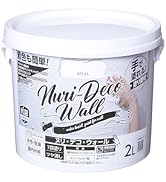 アサヒペン 塗料 ペンキ Nｕｒｉ-Dｅｃｏ-Wａｌｌ 2L ホワイト 水性 室内 壁紙 艶消し 1回塗り 手で塗れる しっくい風に仕上がる 塗り壁材 抗菌 防カビ 防藻 シックハウス対策品 日本製