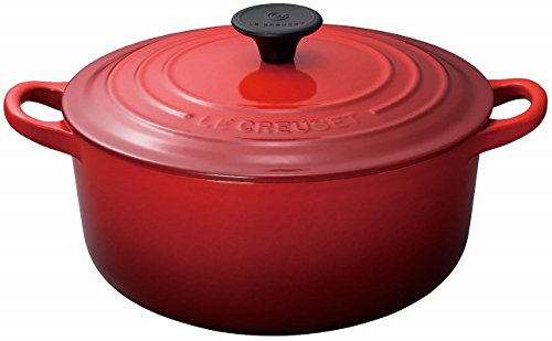 ル・クルーゼ(Le Creuset) 鋳物 ホーロー 鍋 ココット・ロンド 22 cm チェリーレッド ガス IH オーブン 対応 【日本正規販売品】