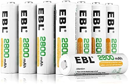 EBL 単3電池 充電式 8個 パック ケース付き 2800mAh ニッケル水素充電 単三電池 充電池 単3 単3充電池 単三充電池