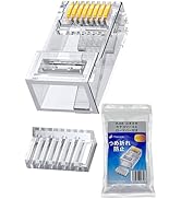 TSdrena RJ45 コネクタ Cat6A 100個 ロードバー付き 爪折れ防止 LAN コネクター ガイド付き CAT6a CAT6 CAT5e より線 単線 両対応 自作 LANコネクタ...