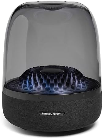 Harman Kardon AURA STUDIO 4 Wireless Bluetoothスピーカー/アンビエントライティング/サブウファー内蔵/マルチポイント/電源ケーブル駆動/3.5mmアナログ入力搭載/リサイクル素材使用/ブラック/HKAURAS4BLKJN