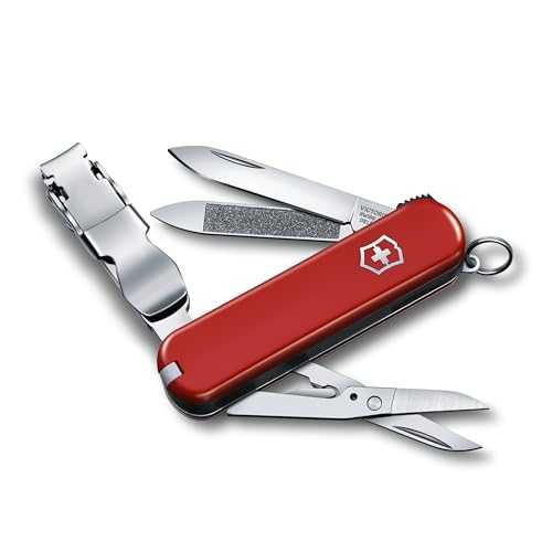 VICTORINOX(ビクトリノックス) ネイルクリップ 580 レッド 爪切り つめきり 防災グッズ カーブ刃 はさみ つめそうじ付き つめやすり搭載 8機能 防災グッズ 救急 ステンレス鋼 さびにくい コンパクト 【国内正規品】 0.6463