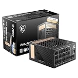 MSI Meg AI1300P PCIE5 Fuente de Alimentación 1300W, 80+ Platinum, ATX 3.0 Totalmente Modular, Soporte GPU PCIe 5.0, Ventilador 120 mm