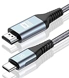 AviBrex HDMI Type-C 変換ケーブル 2M, USB C HDMI 変換 4K/Thunderbolt3対応 ナイロン編み 映像出力 携帯画面をテレビに映す タイプC HDMI iPhone15 16 Pro Max,MacBook Pro/iPad Pro/iMac/XPS 15 / Surface Book/Galaxy S24 S23 S22 S21等対応-灰 image