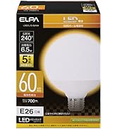 エルパ (ELPA) LED電球 ボール球形 G95 (口金E26 / 60W形 / 電球色) 5年保証 / 電球 (LDG7L-G-G2104)