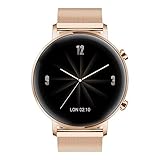 HUAWEI, Watch GT 2 Elegant, Smartwatch con Caja de 42 mm, hasta 1 Semana de Batería, Pantalla AMOLED, GPS, 15 Modos Deportivos, Pantalla 3D de Cristal, Monitorización cardíaca, Dorado, 1,2 Pulgadas