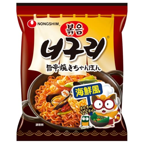 Nongshim 農心 公式 ノグリ 旨辛 焼きちゃんぽん（袋）4食ｘ8セット 焼きうどん韓国ラーメン 袋麺 ノグリ もちもち 太麺