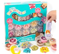 SQUISHMALLOWS Original Ultimate Slime Mix'Ins, 10-Pack, Glitter & Cloud Slime, 8 Fun Slime Add Ins, Pre-Made Slime for Kids…